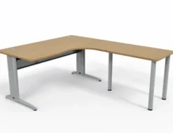 Bureau compact 90° asymétrique Corial - l. 160 x l. 120 x pr. 80-60 cm + retour l. 80 x pr. 60 cm