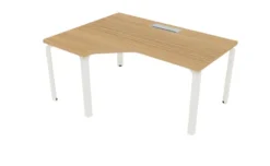Bureau compact 90° asymétrique Epure - l. 160 x l. 120 x pr. 80-60 cm - top access