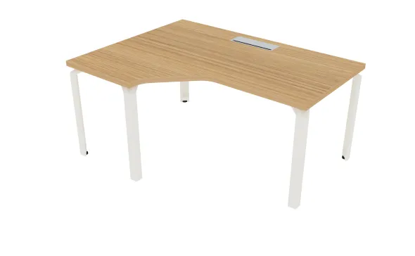 Bureau compact 90° asymétrique Epure - l. 160 x l. 120 x pr. 80-60 cm - top access