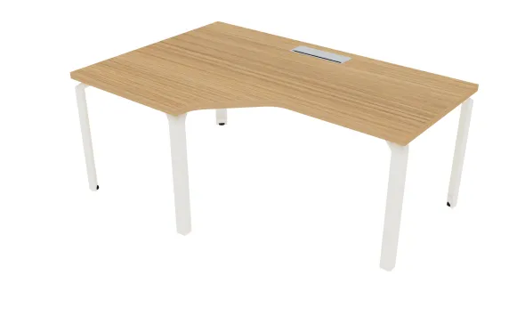 Bureau compact 90° asymétrique Epure - l. 180 x l. 120 x pr. 80-80 cm - top access