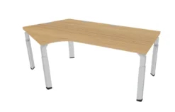 Bureau compact 120° asymétrique Epure - l. 160 x l. 80 x pr. 80-80 cm- piétement réglable en hauteur