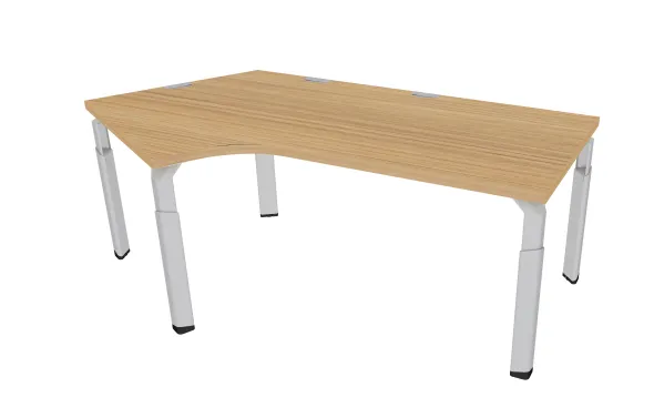 Bureau compact 120° asymétrique Epure - l. 160 x l. 80 x pr. 80-80 cm- piétement réglable en hauteur