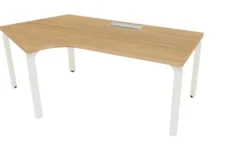 Bureau compact 120° asymétrique Epure - l. 160 x l. 80 x pr. 80-80 cm - top access