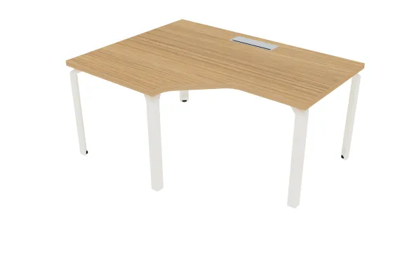 Bureau compact 90° asymétrique Epure - l. 160 x l. 120 x pr. 80-80 cm - top access