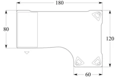 Bureau compact 90° asymétrique Evidence - l. 180 x l. 120 x pr. 80-60 cm + caisson porteur
