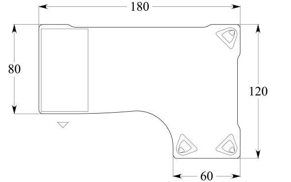 Bureau compact 90° asymétrique Evidence - l. 180 x l. 120 x pr. 80-60 cm + caisson porteur
