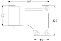 Bureau compact 90° asymétrique Evidence - l. 160 x l. 120 x pr. 80-60 cm + caisson porteur