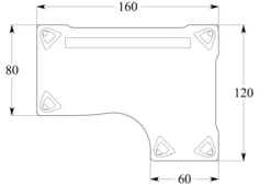 Bureau compact 90° asymétrique Evidence - l. 160 x l. 120 x pr. 80-60 cm - piétement réglable en hauteur