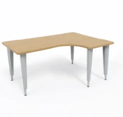 Bureau compact 90° asymétrique Evidence - l. 160 x l. 120 x pr. 80-60 cm - piétement réglable en hauteur