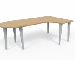 Bureau compact 90° asymétrique Evidence - l. 160 x l. 120 x pr. 80-60 cm + convivialité demi-lune latérale
