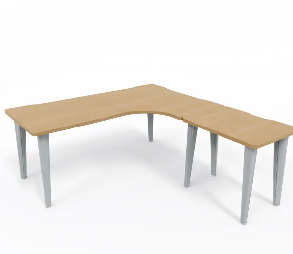 Bureau compact 90° asymétrique Evidence - l. 180 x l. 120 x pr. 80-60 cm + retour l. 80 x pr. 60 cm