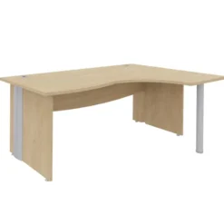 Bureau compact 90° asymétrique Majesty - l. 180 x l. 120 x pr. 60-80 cm - pieds panneaux