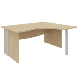 Bureau compact 90° asymétrique Majesty - l. 160 x l. 120 x pr. 60-80 cm - pieds panneaux