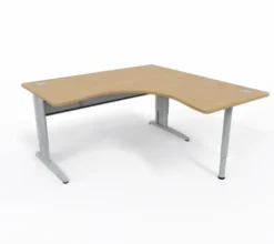 Bureau compact 90° symétrique Corial - l. 160 x pr. 80 cm - piétement réglable en hauteur