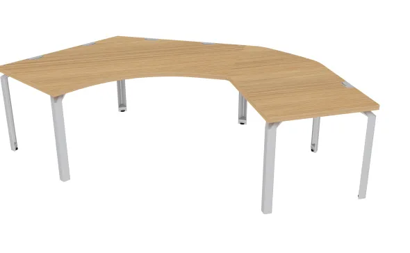 Bureau compact 120° symétrique Epure - l. 120 x pr. 80 cm + angle 60° + retour l. 80 x pr. 80 cm