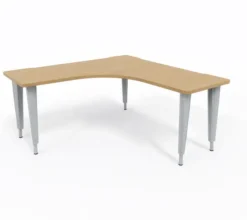 Bureau compact 90° symétrique Evidence - l. 160 x pr. 60 cm - piétement réglable en hauteur