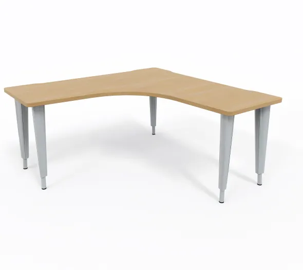 Bureau compact 90° symétrique Evidence - l. 160 x pr. 60 cm - piétement réglable en hauteur
