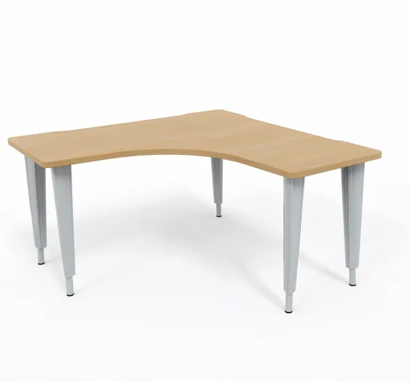 Bureau compact 90° symétrique Evidence - l. 140 x pr. 60 cm - piétement réglable en hauteur