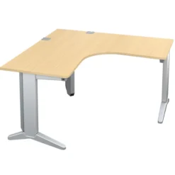 Bureau compact 90° symétrique Fusion - l. 140 x pr. 66 cm - pieds C