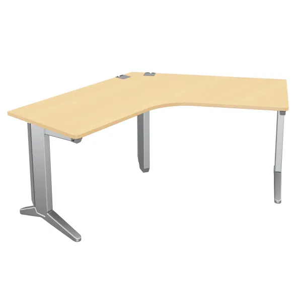 Bureau compact 120° symétrique Fusion - l. 121,5 x pr. 66 cm - pieds C
