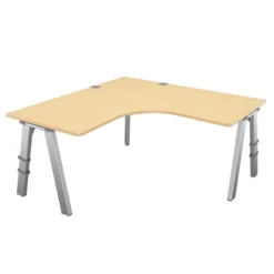 Bureau compact 90° symétrique Fusion - l. 160 x pr. 80 cm - 4 pieds