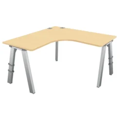 Bureau compact 90° symétrique Fusion - l. 140 x pr. 66 cm - 4 pieds