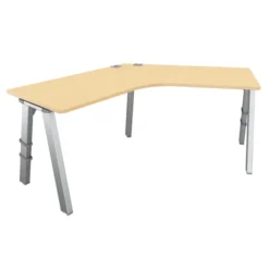 Bureau compact 120° symétrique Fusion - l. 121,5 x pr. 66 cm - 4 pieds