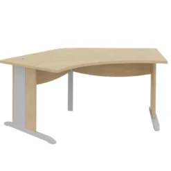 Bureau compact 120° symétrique Majesty - l. 185 x pr. 80 cm - piétement à dégagement latéral
