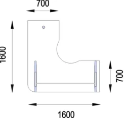 Bureau compact 90° symétrique Majesty - l. 160 x pr. 70 cm - piétement à dégagement latéral