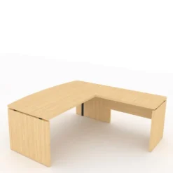 Bureau courbe Amphitéo - l. 180 x pr. 80-90 cm + retour sur pied l. 100 x pr. 60 cm