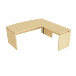 Bureau courbe Amphitéo - l. 180 x pr. 80-90 cm + retour sur pied l. 100 x pr. 60 cm
