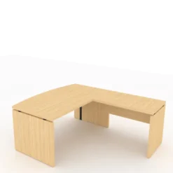 Bureau courbe Amphitéo - l. 160 x pr. 80-90 cm + retour sur pied l. 100 x pr. 60 cm