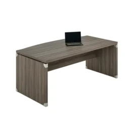 Bureau courbe Léandre Manager - l. 160 x pr. 90-101 cm - plateau mélaminé - pieds panneaux