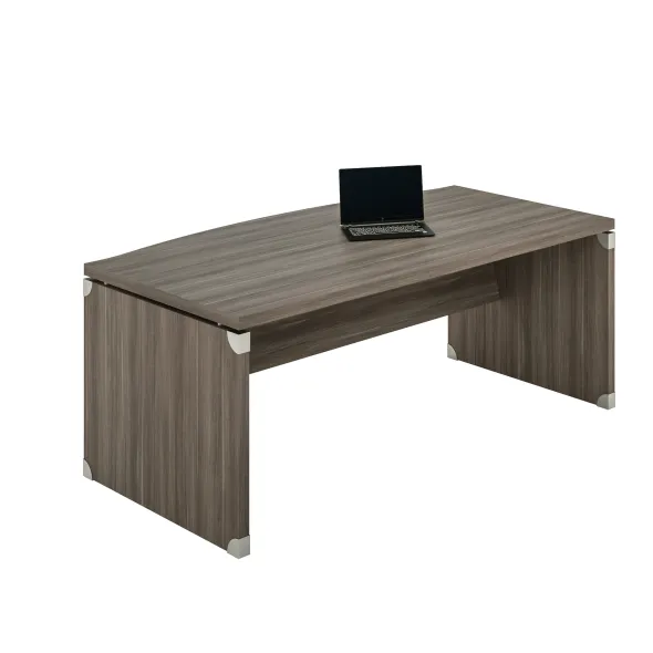 Bureau courbe Léandre Manager - l. 160 x pr. 90-101 cm - plateau mélaminé - pieds panneaux