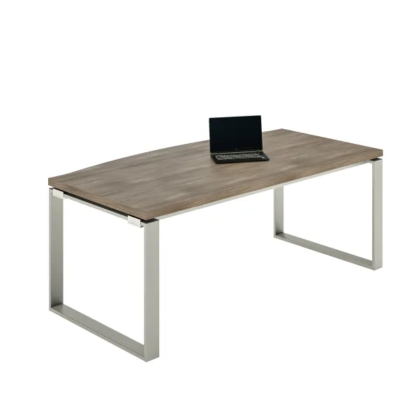 Bureau courbe Léandre Manager - l. 160 x pr. 90-101 cm - plateau mélaminé - pieds cadre
