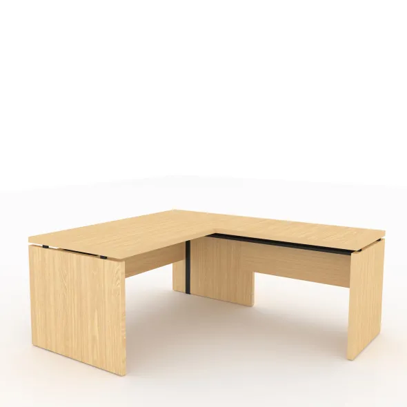 Bureau droit Amphitéo - l. 160 x pr. 80 cm + retour sur pied l. 100 x pr. 60 cm