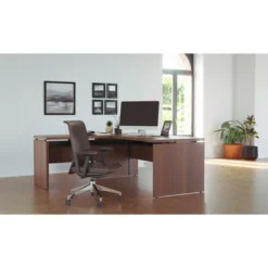 Bureau droit Amphitéo - l. 160 x pr. 80 cm + retour sur pied l. 100 x pr. 60 cm