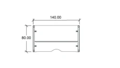 Bureau droit Arial - l. 140 x pr. 80 cm