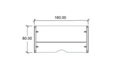 Bureau droit Arial - l. 160 x pr. 80 cm
