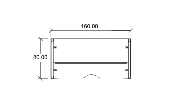 Bureau droit Arial - l. 160 x pr. 80 cm