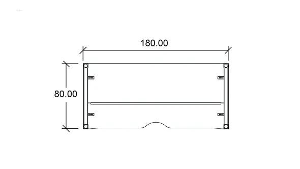 Bureau droit Arial - l. 180 x pr. 80 cm