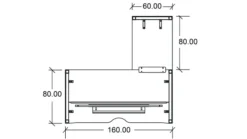 Bureau droit Arial - l. 160 x pr. 80 cm + retour 80 x 60 cm