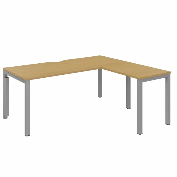 Bureau droit Arial - l. 180 x pr. 80 cm + retour 80 x 60 cm