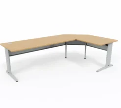 Bureau droit Corial - l. 180 x pr. 80 cm + angle 90° + retour l. 80 x pr. 80 cm