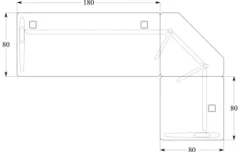 Bureau droit Corial - l. 180 x pr. 80 cm + angle 90° + retour l. 80 x pr. 80 cm