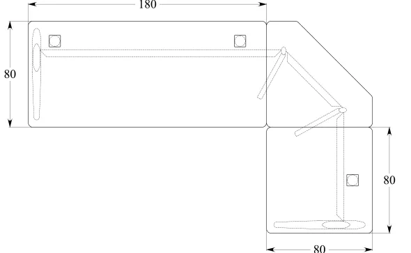 Bureau droit Corial - l. 180 x pr. 80 cm + angle 90° + retour l. 80 x pr. 80 cm