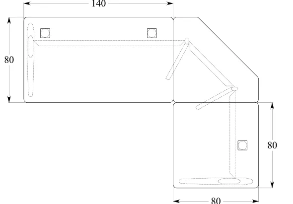Bureau droit Corial - l. 140 x pr. 80 cm + angle 90° + retour l. 80 x pr. 80 cm