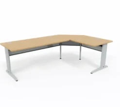 Bureau droit Corial - l. 160 x pr. 80 cm + angle 90° + retour l. 80 x pr. 80 cm