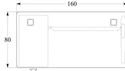 Bureau droit Corial - l. 160 x pr. 80 cm - avec caisson porteur
