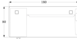 Bureau droit Corial - l. 180 x pr. 80 cm - avec caisson porteur